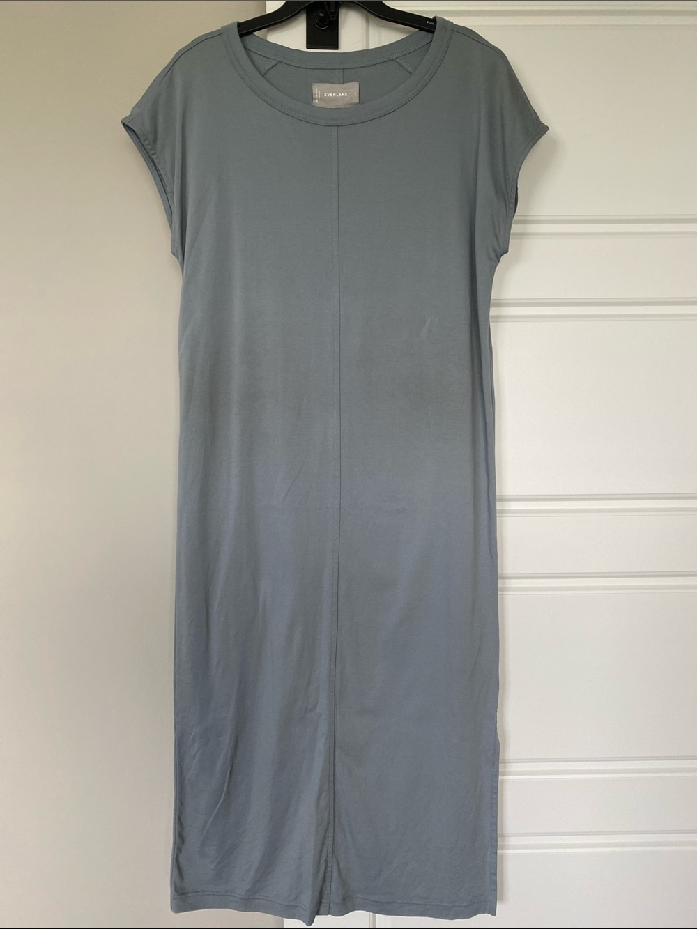 Everlane Slate Blue Cap Sleeve Midi T-Shirt Dress